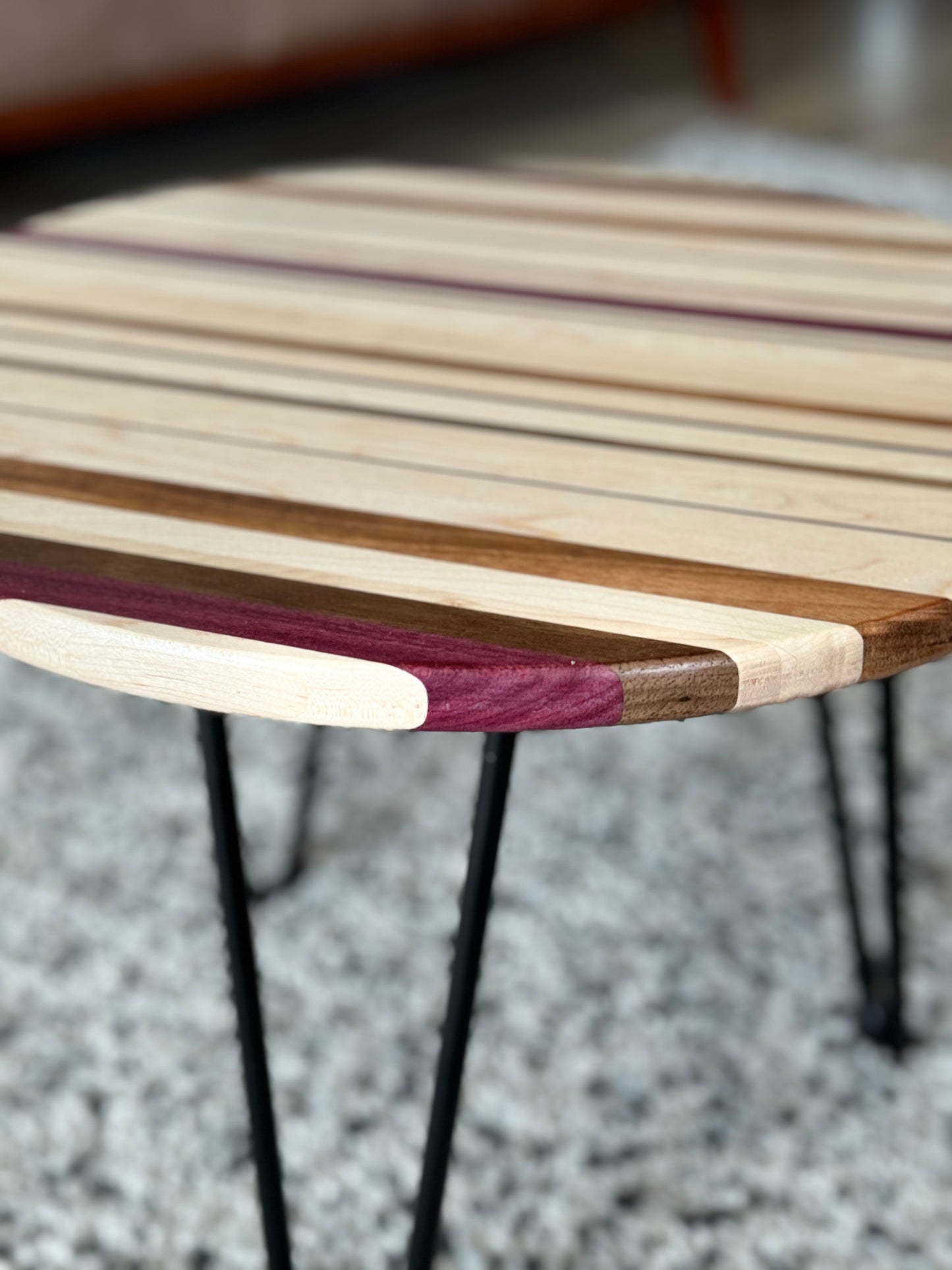 MAPLE+CHERRY+PURPLEHEART+TIGERWOOD END TABLE