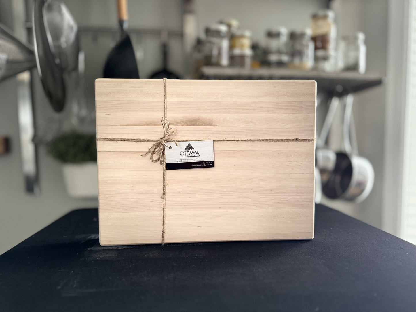 BASTION maple edge-grain butcher block – thick, durable, and handcrafted for heavy-duty chopping.