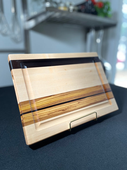 "HANSMERE" MAPLE+CANARYWOOD+TOASTED MAPLE HORIZON EDGE GRAIN CUTTING BOARD