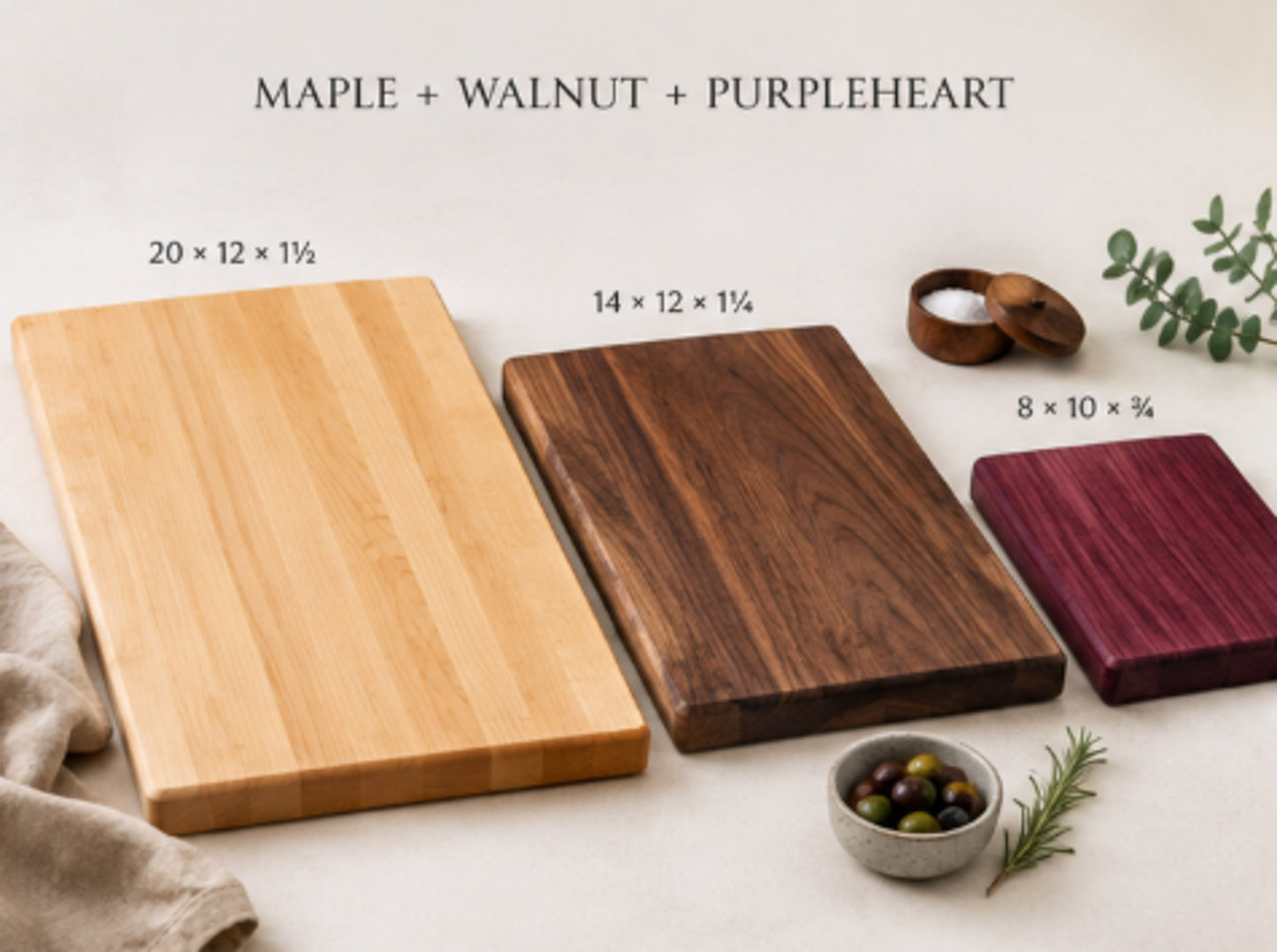 Mix n' Match 3-Pack Edge Grain Cutting Boards