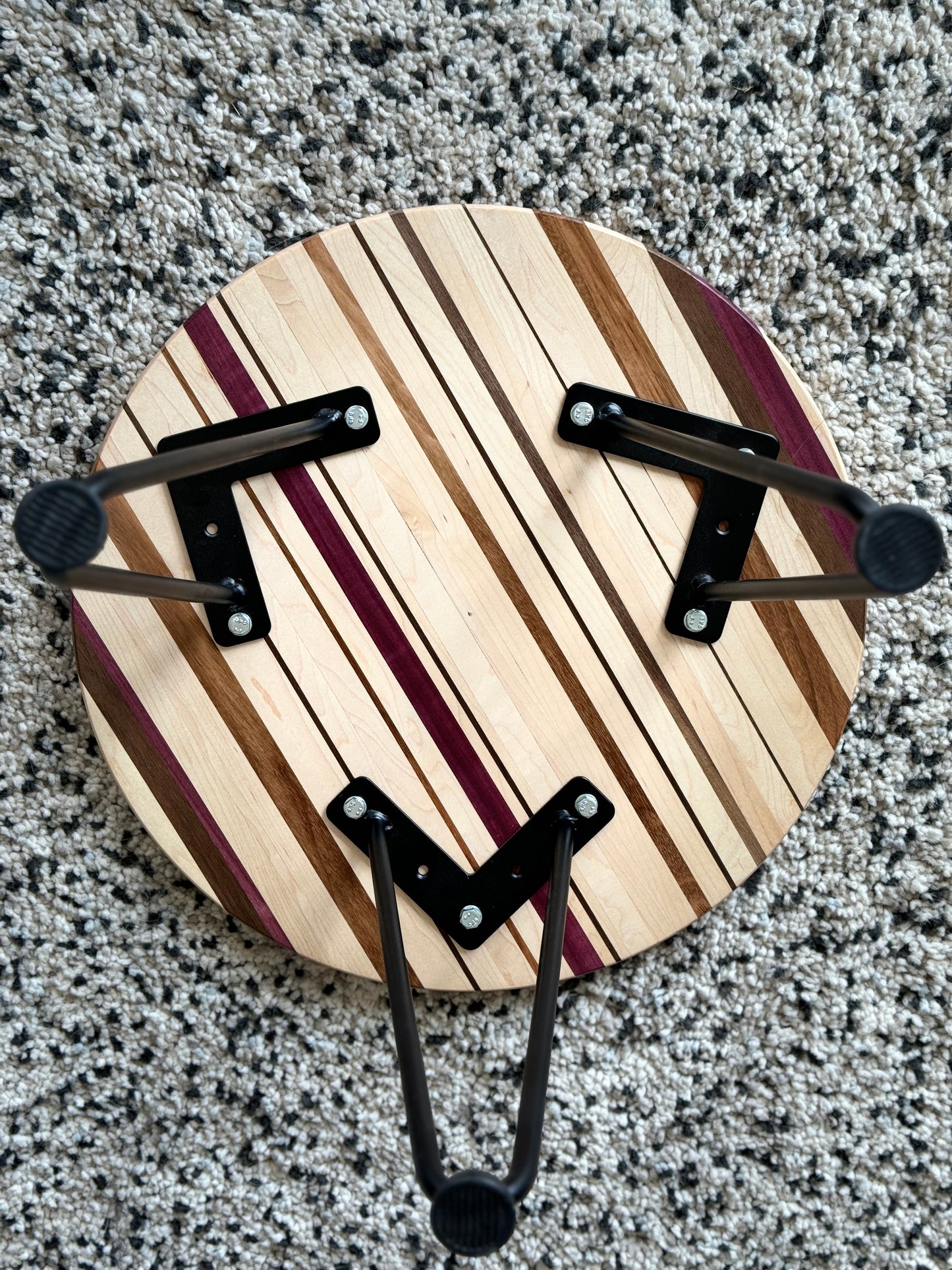 MAPLE+CHERRY+PURPLEHEART+TIGERWOOD END TABLE