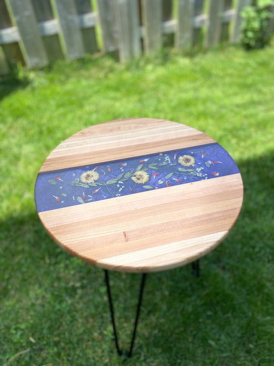 CHERRY+EPOXY END TABLE