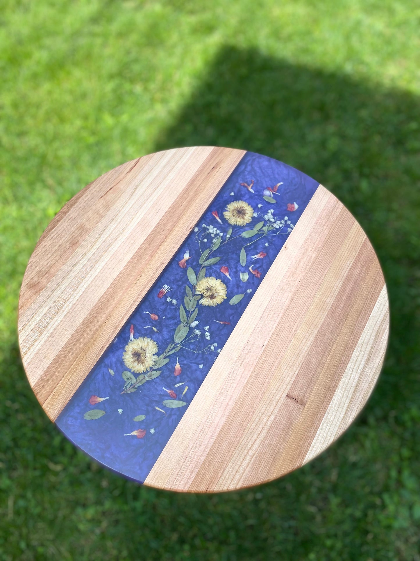 CHERRY+EPOXY END TABLE