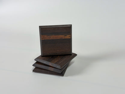 Handmade black walnut coaster Ottawa, rich dark grain hardwood